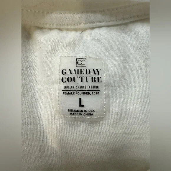 Game Day Couture Women’s White Maryland Terrapins Glitter Logo Long Sleeve Shirt - Picture 6 of 7